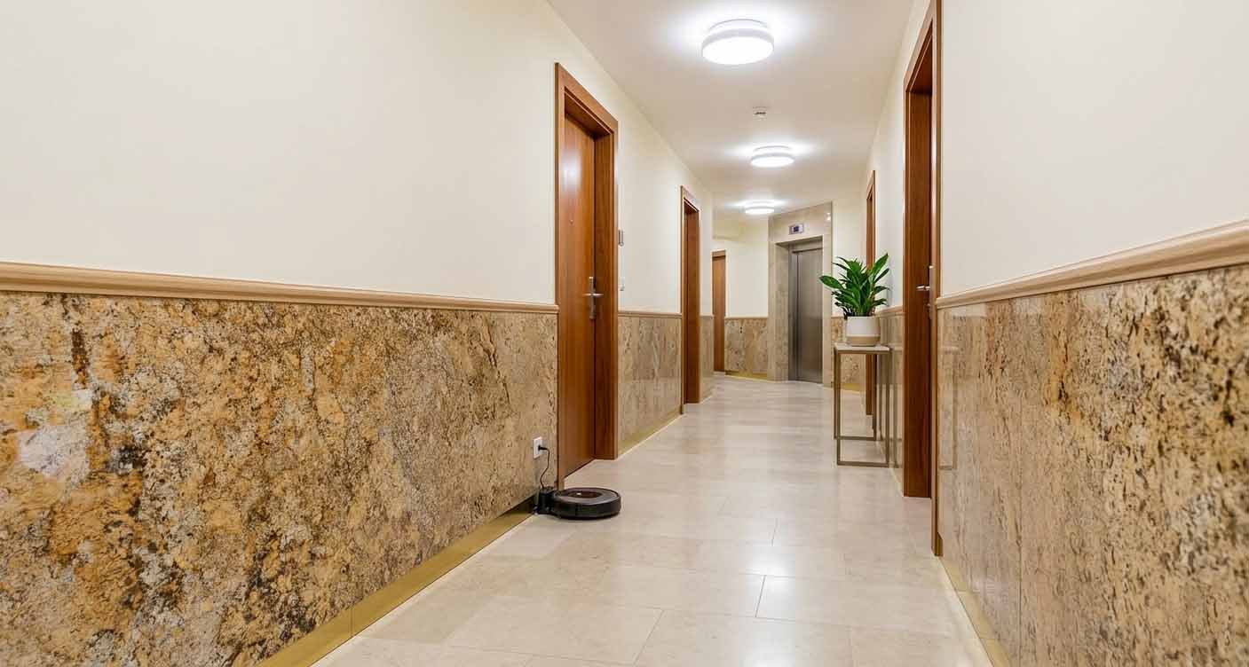 Đá ốp tường hành lang bền đẹp và dễ bảo dưỡng